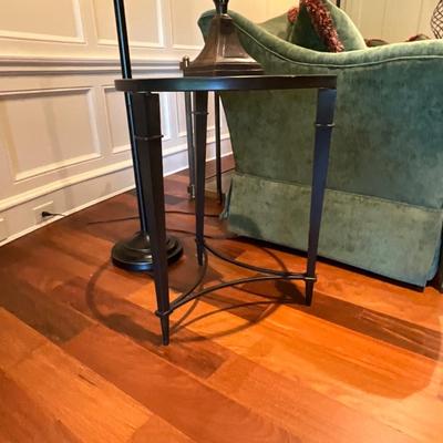 Pair of Metal and Glass Top Side Tables
