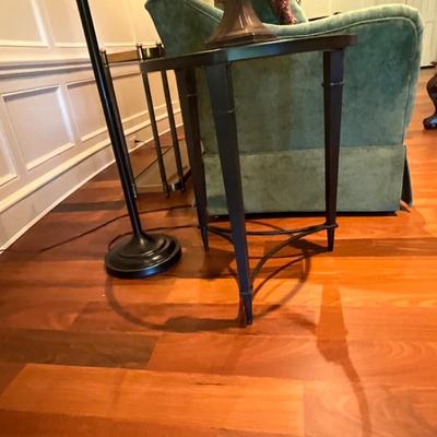 Pair of Metal and Glass Top Side Tables