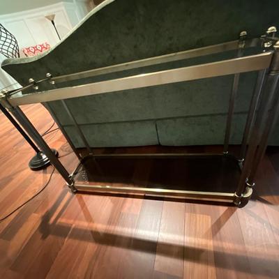 Solid Brass And Glass Two Tier Console