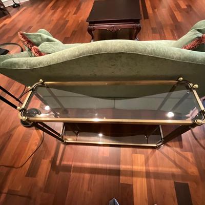 Solid Brass And Glass Two Tier Console