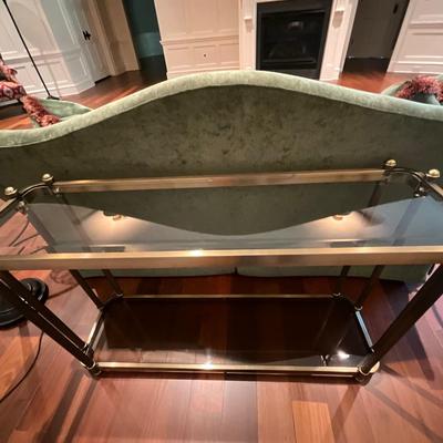 Solid Brass And Glass Two Tier Console