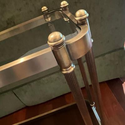 Solid Brass And Glass Two Tier Console