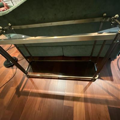 Solid Brass And Glass Two Tier Console