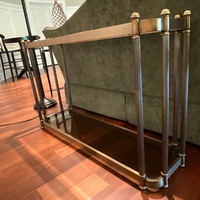 Solid Brass And Glass Two Tier Console