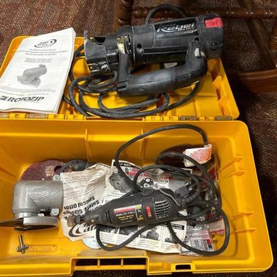 Roto zip rebel spiral saw and a Dremel model 275
