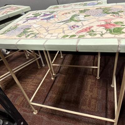 2 sets of mosaic nesting tables