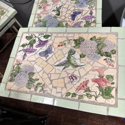 2 sets of mosaic nesting tables