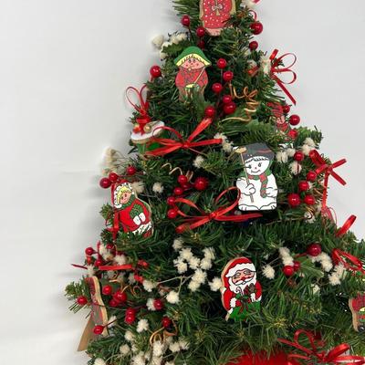 Craft Cottage Faux Fir Tree Wall Hanging & Wood Train