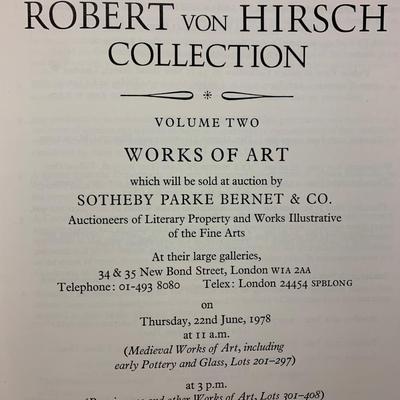 Robert Von Hirsch Medieval Art Pottery & Glass Vol. 2 Sothebys June 22, 1978 London Auction Catalog Illustrated Hardback