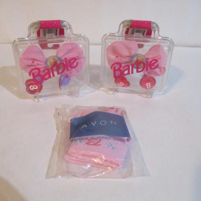 Barbie Hair Accessories & Avon Slipper Socks