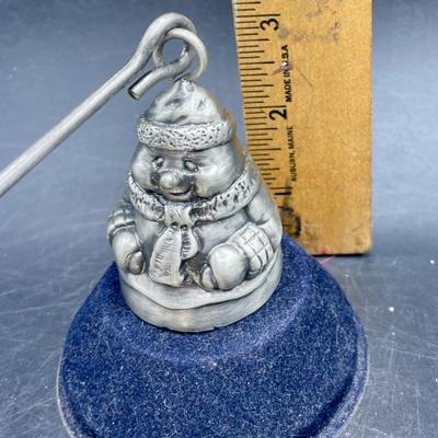 Silverplate Candle Holder With Snowman Snuffer