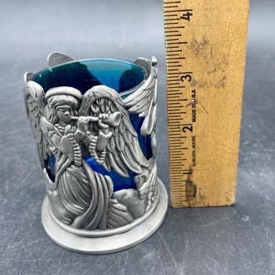 Christmas Pewter Votive Candle Holders