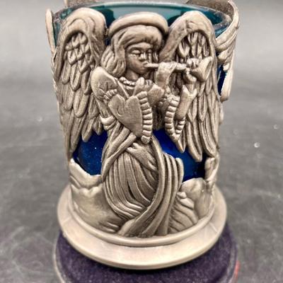 Christmas Pewter Votive Candle Holders