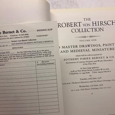 Robert von Hirsch Collection Old Master Drawings, Medieval Miniatures, Paintings Sothebys Auction Catalog Vol.1 June 20, 1978