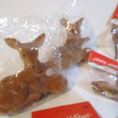 New Happy Holidays Leeward Deer Figurines Vintage Christmas Lot 97