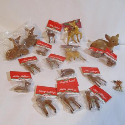 New Happy Holidays Leeward Deer Figurines Vintage Christmas Lot 97