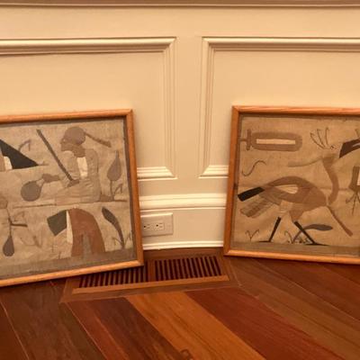 3 Piece Vintage Wall Flat Weave Egyptian Textile Art