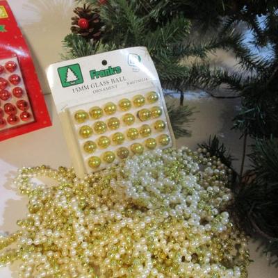 New Vintage Christmas Decorations Beaded Garland Glass Ornaments Lot 100