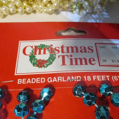 New Vintage Christmas Decorations Beaded Garland Glass Ornaments Lot 100