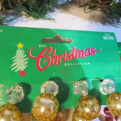 New Vintage Christmas Decorations Beaded Garland Glass Ornaments Lot 100