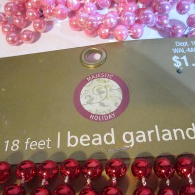 New Vintage Christmas Decorations Beaded Garland Glass Ornaments Lot 100