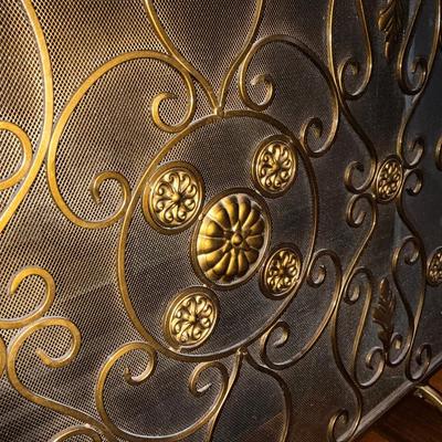 Bronzed Metal Fireplace Screen