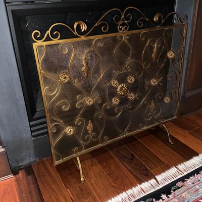 Bronzed Metal Fireplace Screen