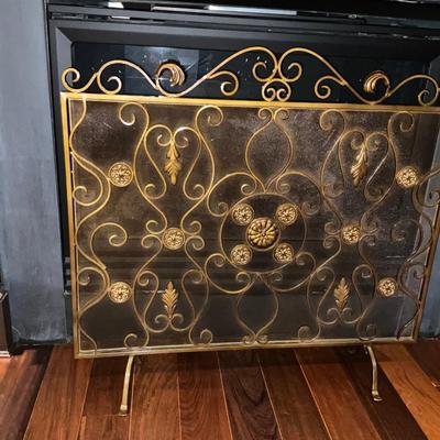 Bronzed Metal Fireplace Screen