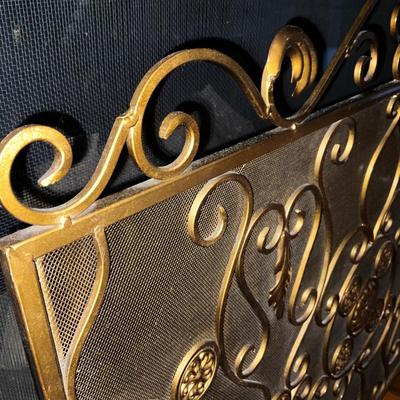 Bronzed Metal Fireplace Screen