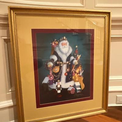 Santa Picture Signed D. Morgan 887/1950
