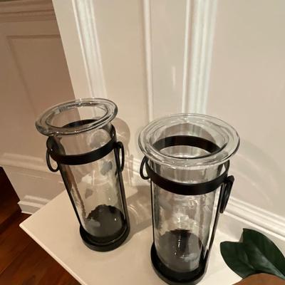 6 Piece Set 4 Hurricane, Mirror And Flower Decor