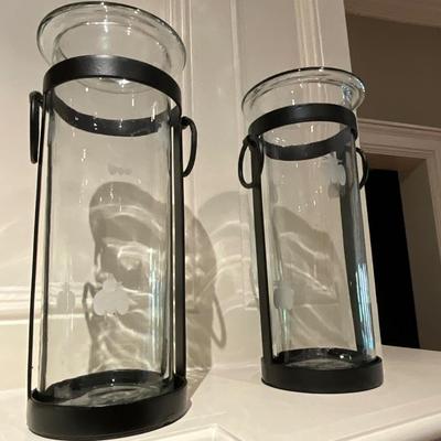 6 Piece Set 4 Hurricane, Mirror And Flower Decor