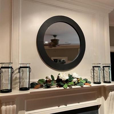 6 Piece Set 4 Hurricane, Mirror And Flower Decor