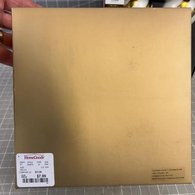 (8) New Gold and White Glass Ornament New in 2 Boxes Total 8 