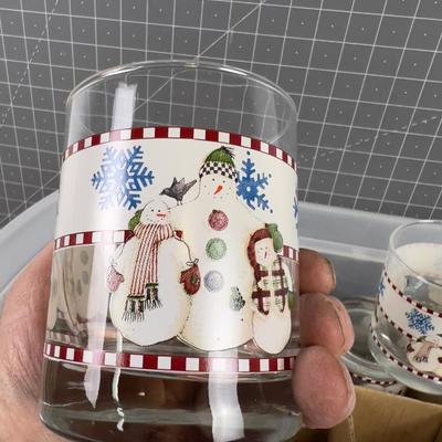 SNOWMAN GLASSES for the Holidays- includes Tub (approx. 18) 