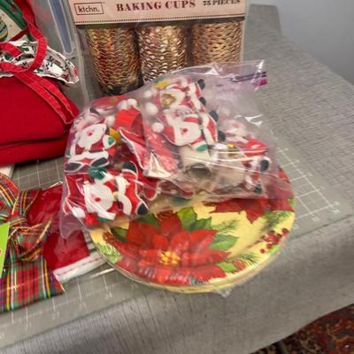 Christmas Linens of all manner, Plus paper products