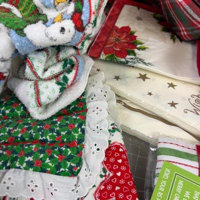 Christmas Linens of all manner, Plus paper products