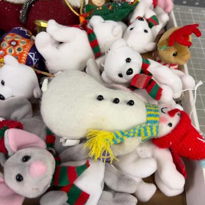 Tray of Bears, Animal Ornaments, Stuffies for the Tree