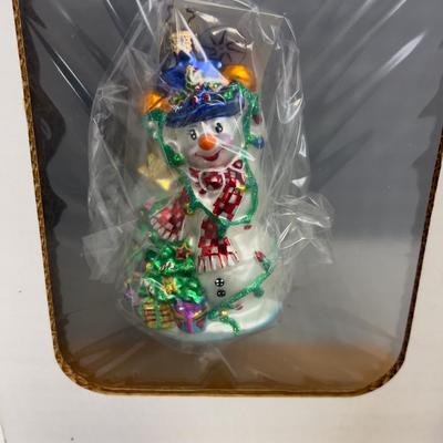 Radko, Christopher  SNOWMAN GLOWMAN Glass Christmas Tree Box  NEW 