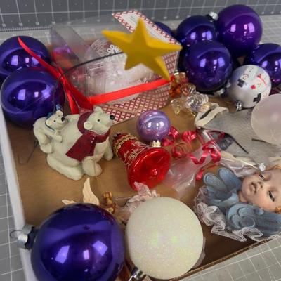 Mixed bunch of Christmas ornaments