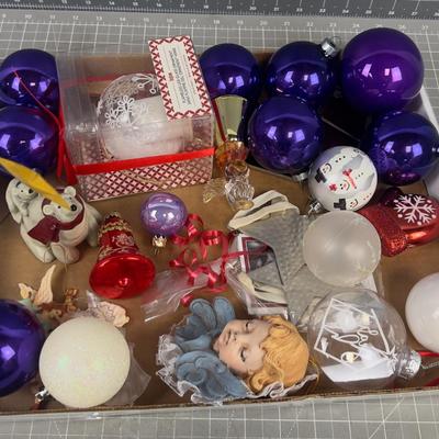 Mixed bunch of Christmas ornaments
