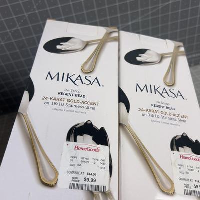 2 Mikasa Ice Scope NEW with Gold Toned Accent 
