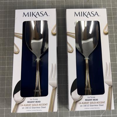 2 Mikasa Ice Scope NEW with Gold Toned Accent 
