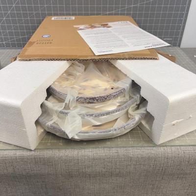 3 Nested Deep Dish Platters matching Purple 