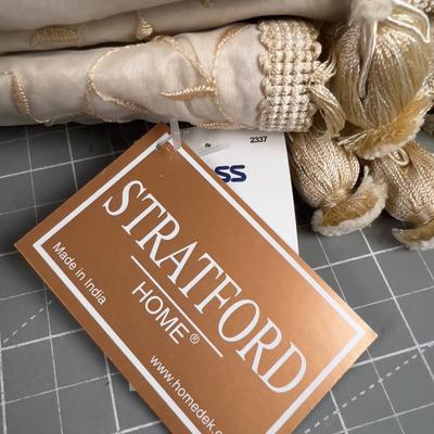 TOWELS Decorative with Pom-Poms and NEW by  STRATFORD HOME 