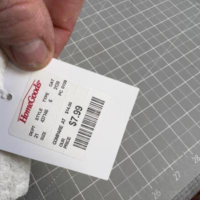 3 sets of 2 Off White Cream Kitchen with Lace Edge NICE