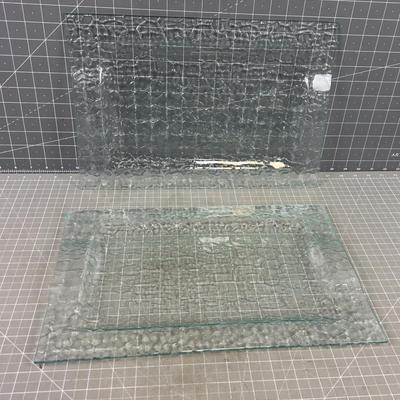 2 Glass Platters 
