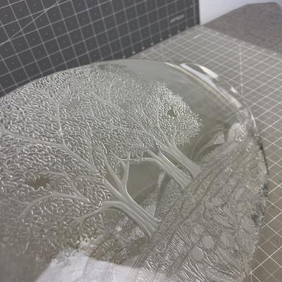 AWESOME Glass Platter with Trees 