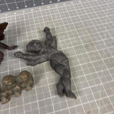 3 Case Iron Metal; Angel, Fairy and Brass Monkeys 