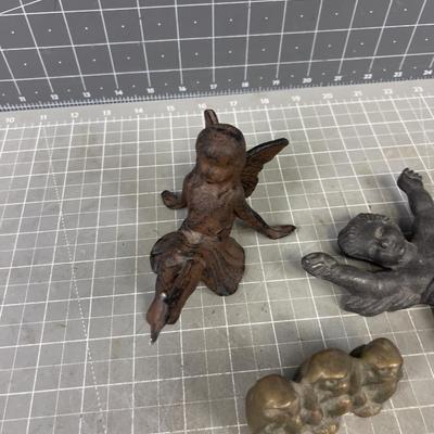 3 Case Iron Metal; Angel, Fairy and Brass Monkeys 